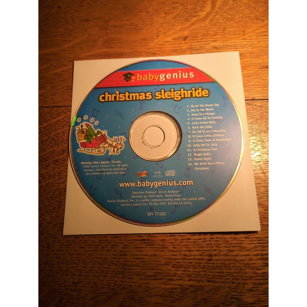 Baby Genius Vocal Series (Christmas Sleighride, CD, 2002) Disc Only